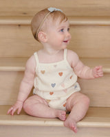 Waffle Cinch Romper || Confetti Hearts by Quincy Mae