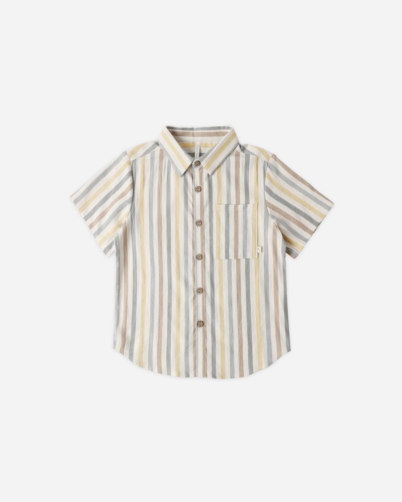 Collared Short Sleeve Shirt || Valencia Stripe by Rylee + Cru