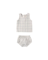Woven Tank Set || Blue Plaid by Quincy Mae