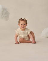 Pointelle Ruffle Romper || Natural by Quincy Mae