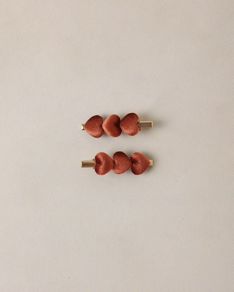 Velvet Heart Clips | Red by Noralee