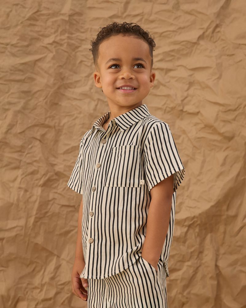 Collared Short Sleeve Shirt || Wavy Stripe by Rylee + Cru