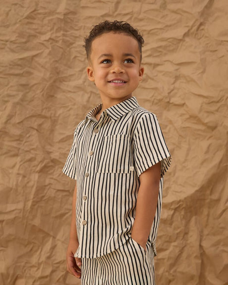Collared Short Sleeve Shirt || Wavy Stripe by Rylee + Cru