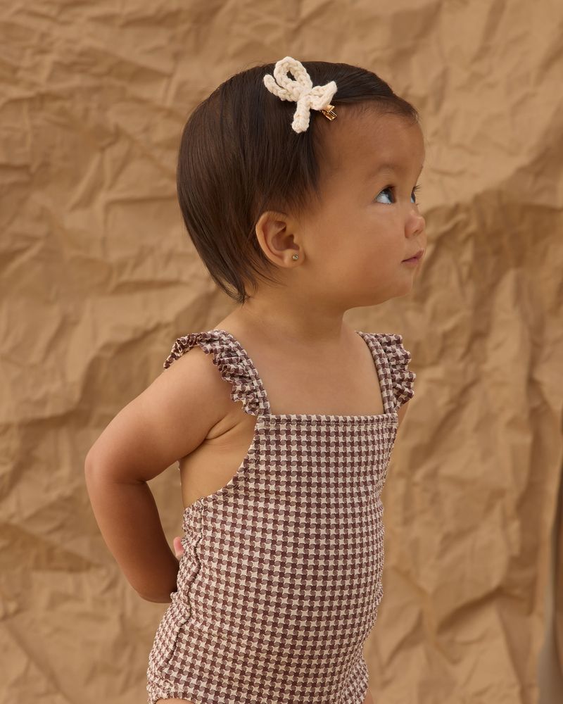 Positano One-Piece || Chocolate Houndstooth by Rylee + Cru
