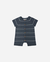 Liam Knit Romper || Navy Stripe by Rylee + Cru