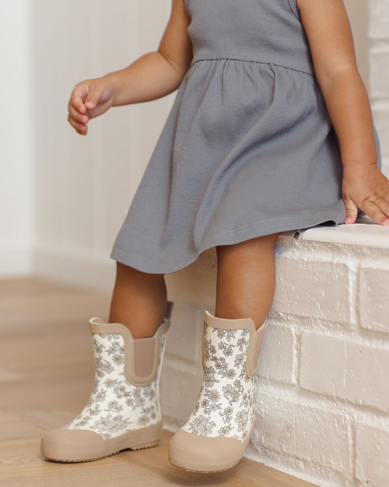 Rain Boots || Blue Floral by Quincy Mae