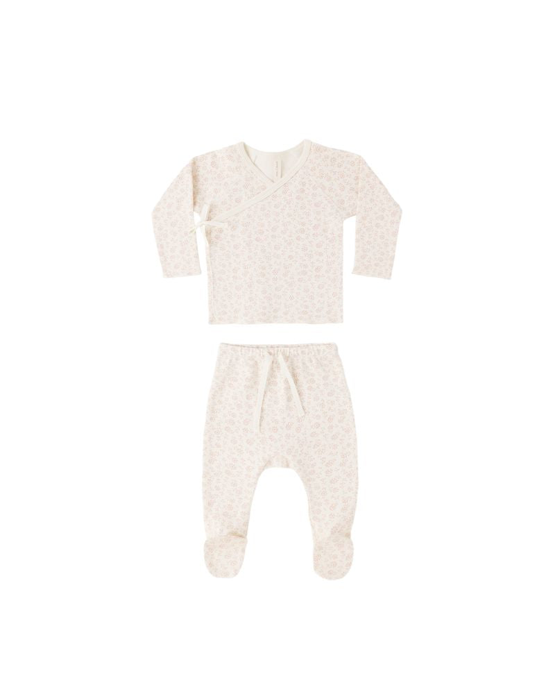 Wrap Top + Footed Pant Set || Ditsy by Quincy Mae