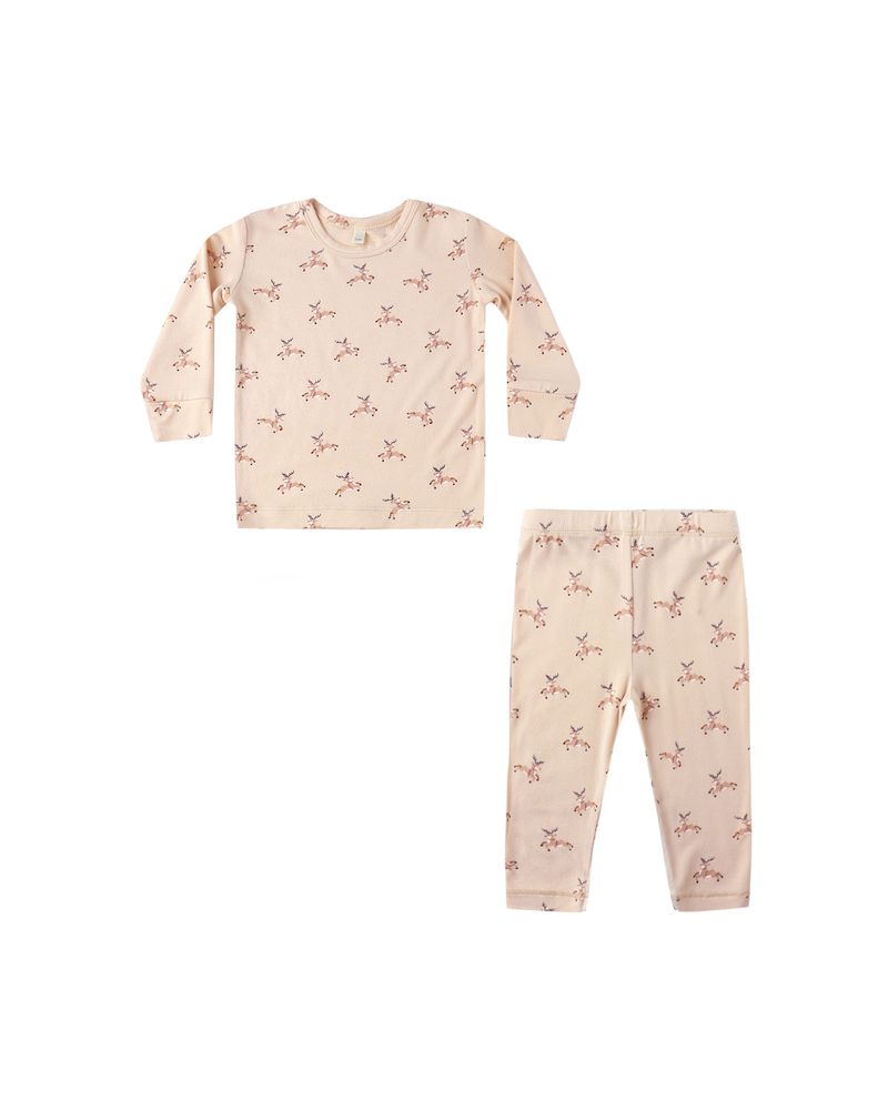 Bamboo Pajama Set || Reindeer by Quincy Mae