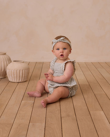 Chiara Romper || Eucalyptus Gingham by Rylee + Cru