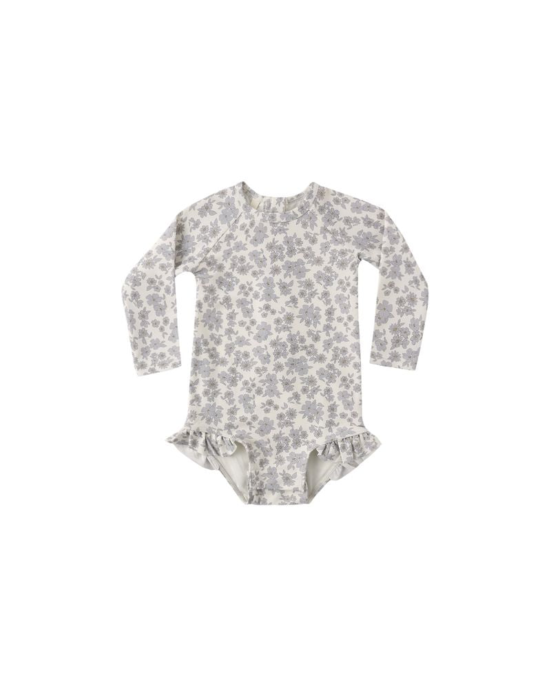 Olivia Rashguard One-Piece || Blue Floral by Quincy Mae