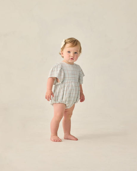 Kalea Romper || Light Blue Plaid by Rylee + Cru