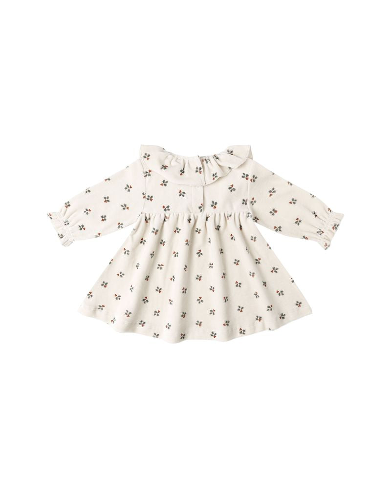 Velour Baby Dress || Holly Berry by Quincy Mae