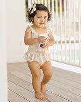 Smocked One-Piece Swimsuit || Multi Stripe by Quincy Mae