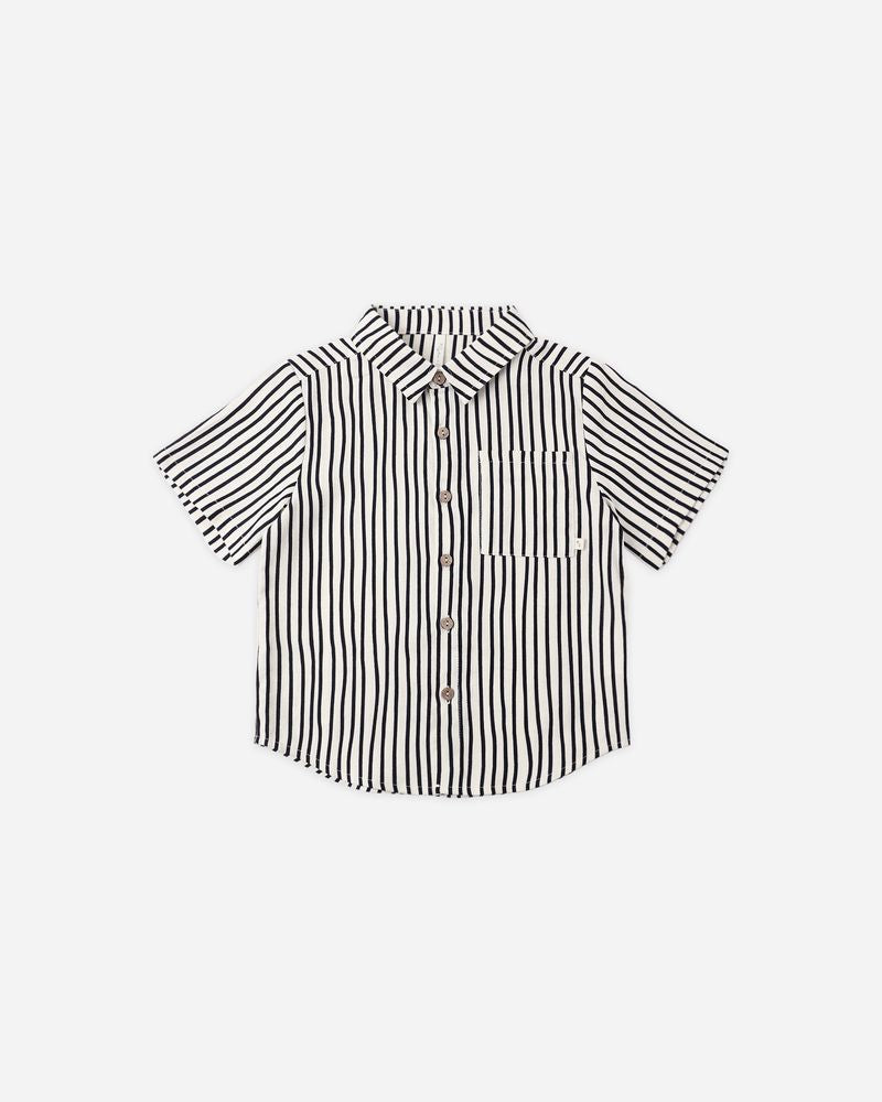 Collared Short Sleeve Shirt || Wavy Stripe by Rylee + Cru