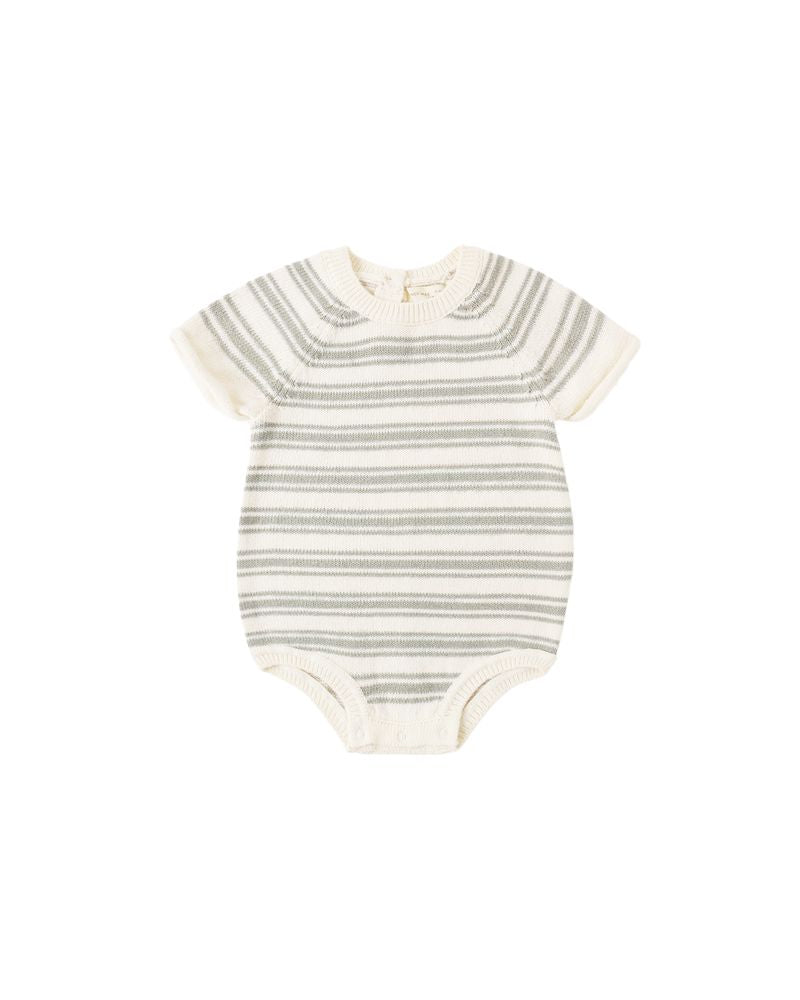 Rowan Romper || Sage Stripe by Quincy Mae