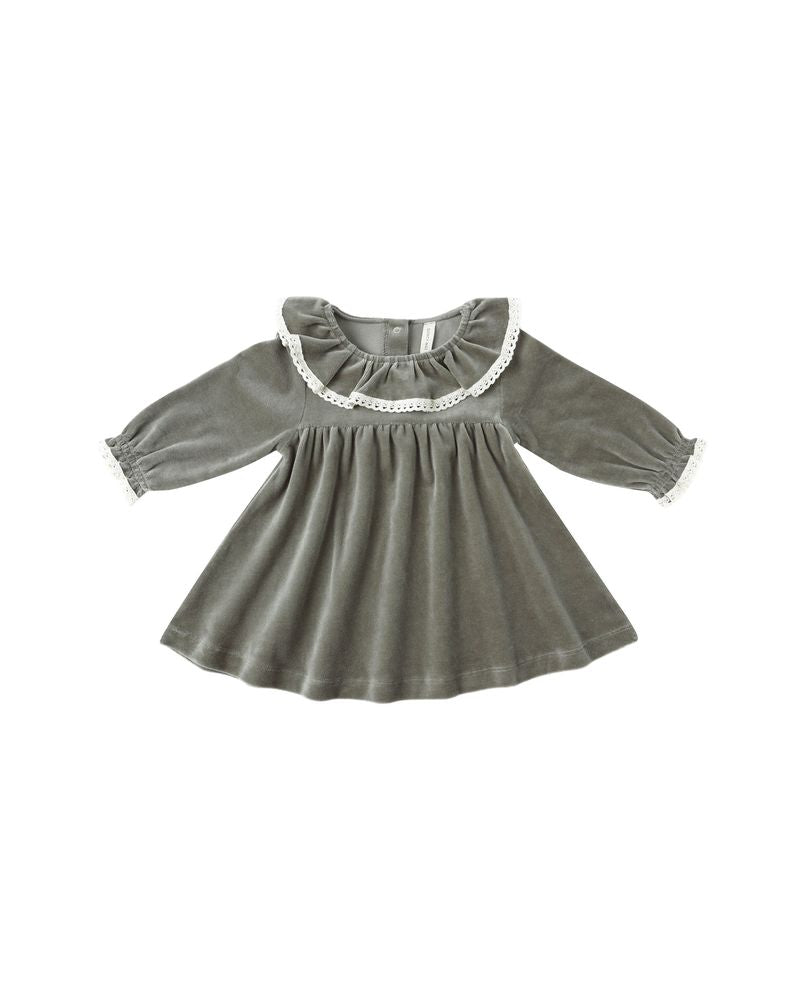 Velour Baby Dress || Forest by Quincy Mae