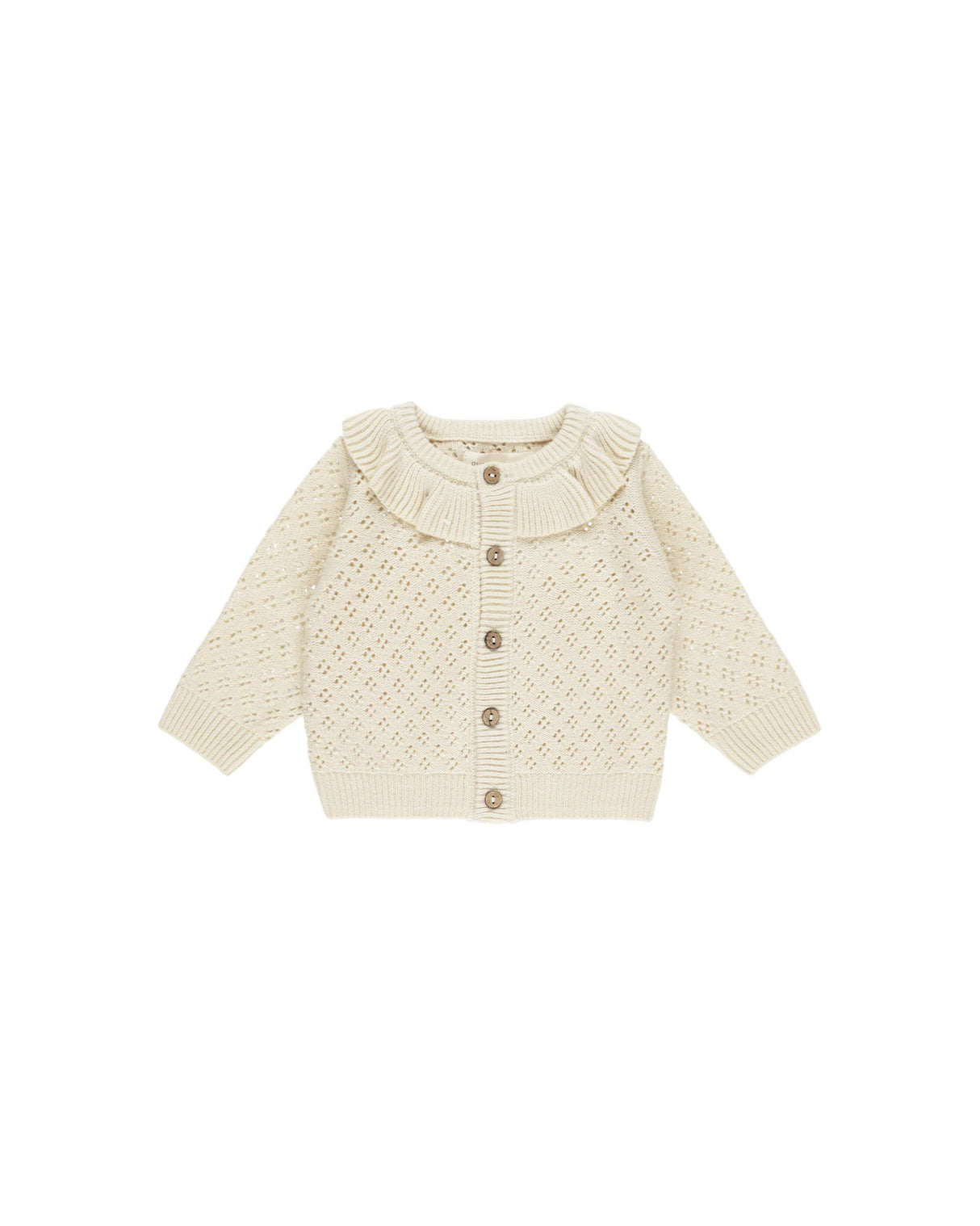 Ruffle Collar Cardigan || Natural by Quincy Mae