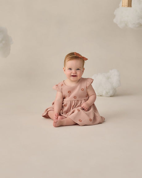 Flutter Sleeve Dress || Pink Daisy by Quincy Mae