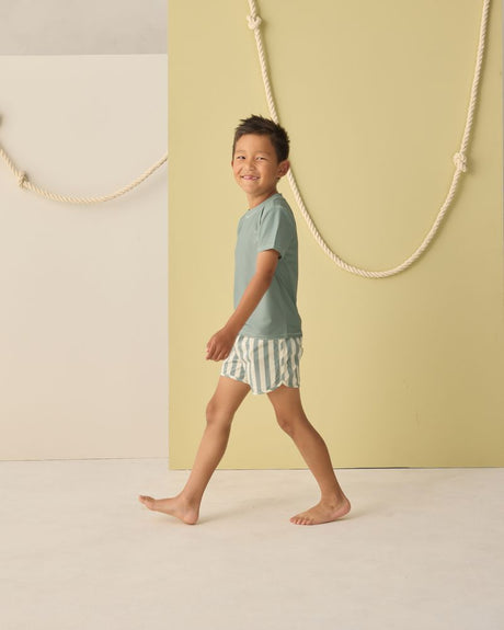 Swim Trunk || Green Stripe by Rylee + Cru