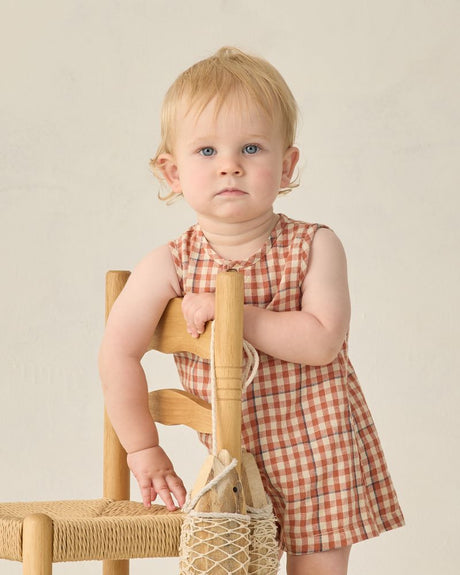 Mavrick Romper || Poppy Gingham by Rylee + Cru