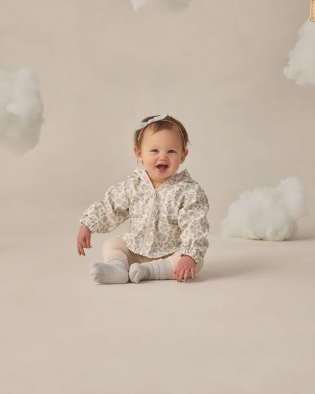 Rain Coat || Blue Floral by Quincy Mae