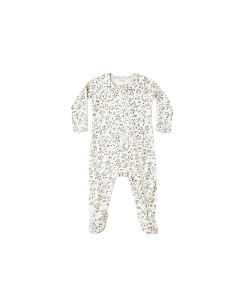 Bamboo Zip Footie || Woodland by Quincy Mae