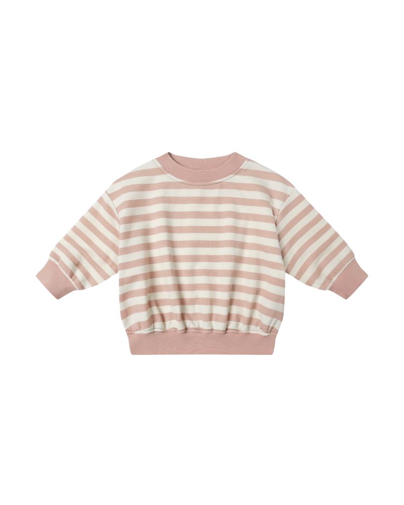 Relaxed Sweatshirt || Pink Stripe by Quincy Mae