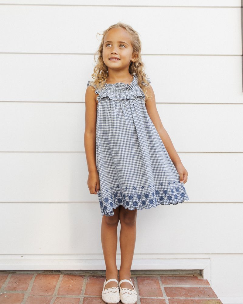Lennon Dress || Marine Gingham by Rylee + Cru