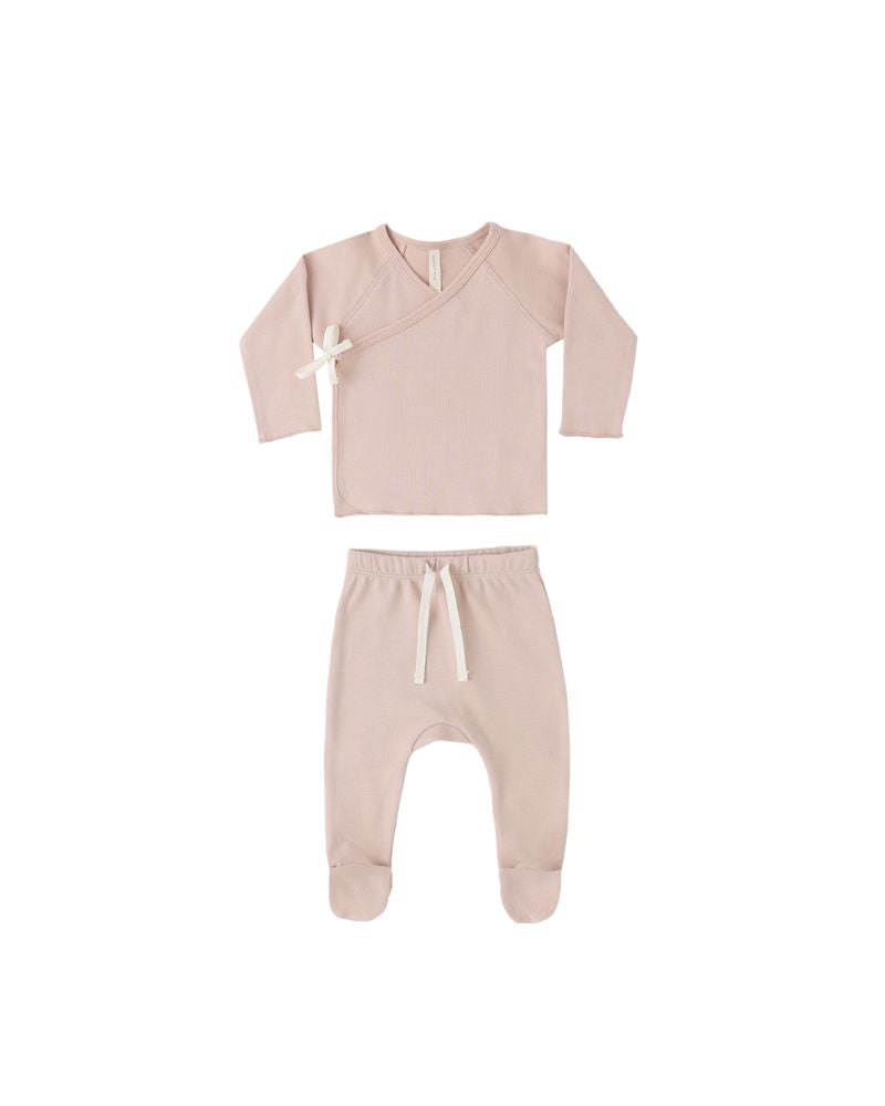 Wrap Top + Footed Pant Set || Blush by Quincy Mae