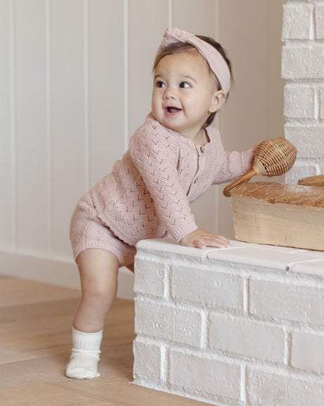 Scalloped Cardigan || Blush by Quincy Mae