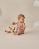 Waffle Cinch Romper || Pink Daisy by Quincy Mae