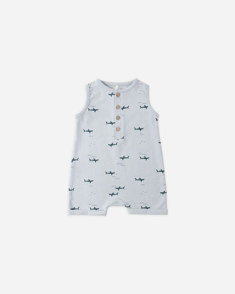 Davis Romper || Sharks by Rylee + Cru