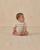 Rowan Romper || Sage Stripe by Quincy Mae