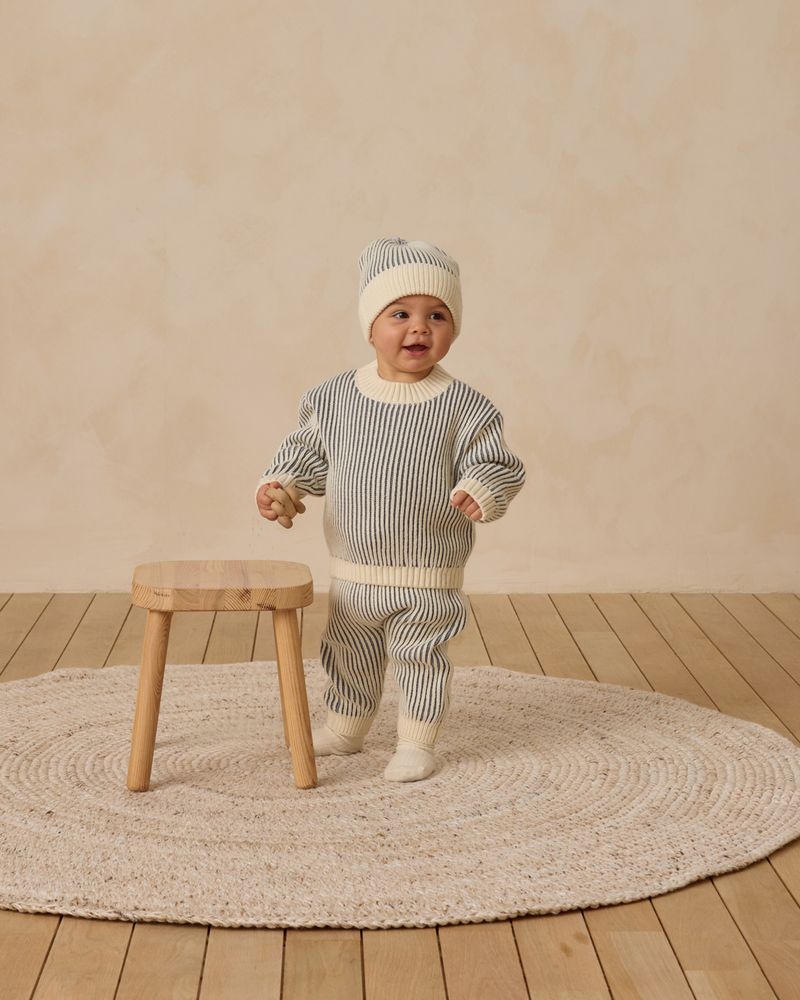 Quincy Mae Relaxed Knit Sweater || Ocean