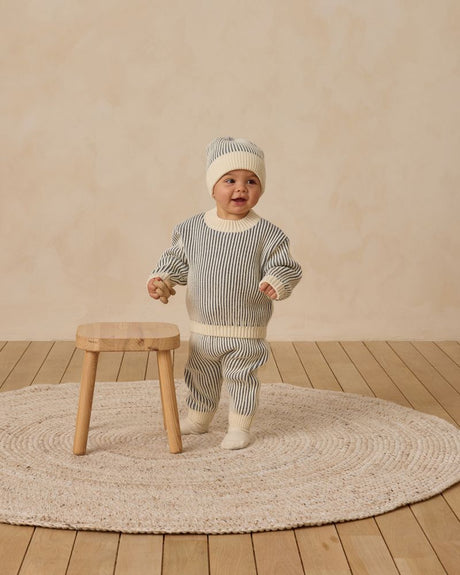 Quincy Mae Relaxed Knit Sweater || Ocean