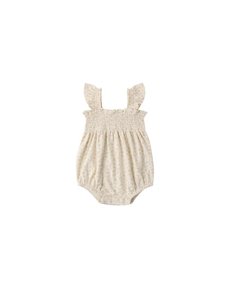 Smocked Ruffle Sleeve Romper || Ditsy by Quincy Mae