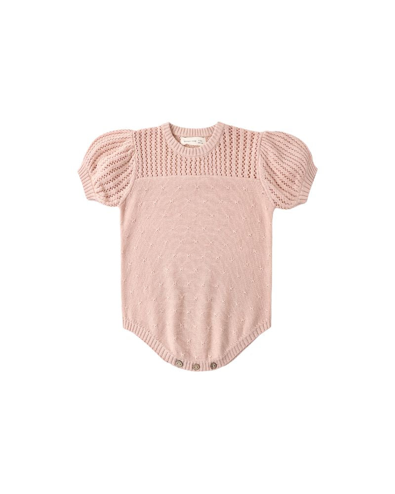 Pointelle Knit Romper || Melon by Quincy Mae