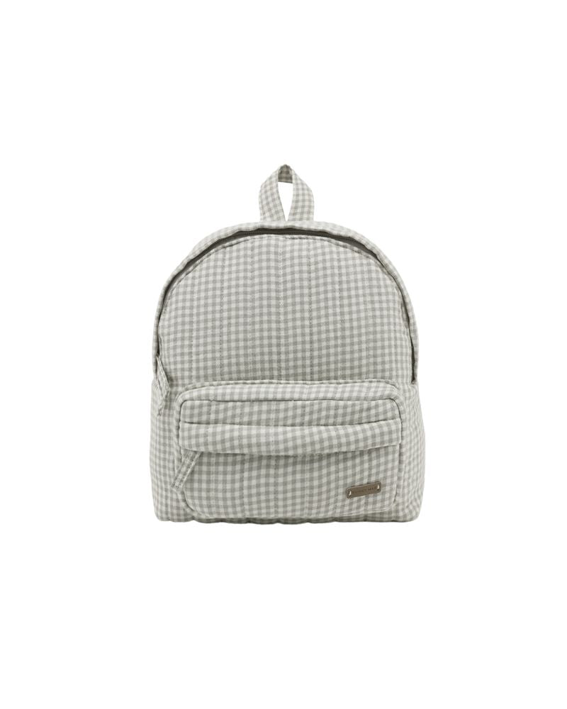 Mini Backpack || Sage Gingham by Quincy Mae