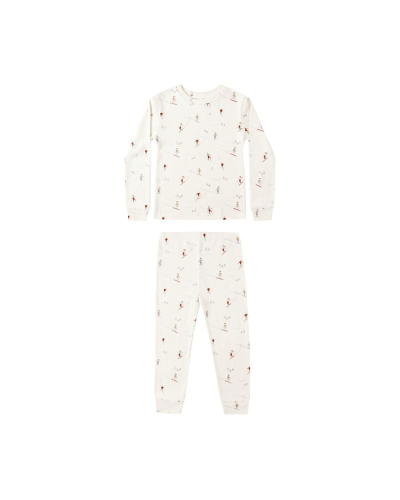 Organic Long Sleeve Pajama Set || Skiers by Rylee + Cru