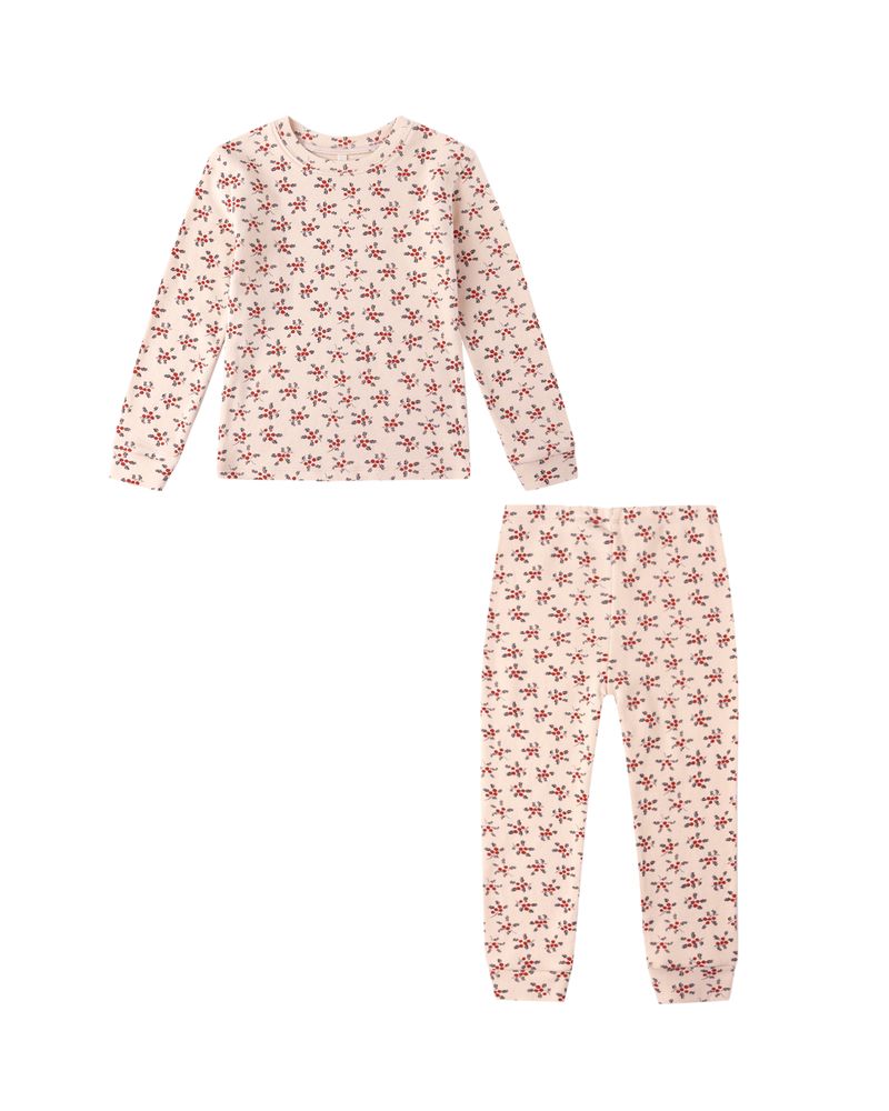 Organic Long Sleeve Pajama Set || Holly Berry by Rylee + Cru