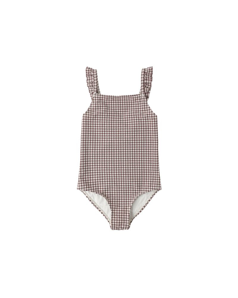 Positano One-Piece || Chocolate Houndstooth by Rylee + Cru