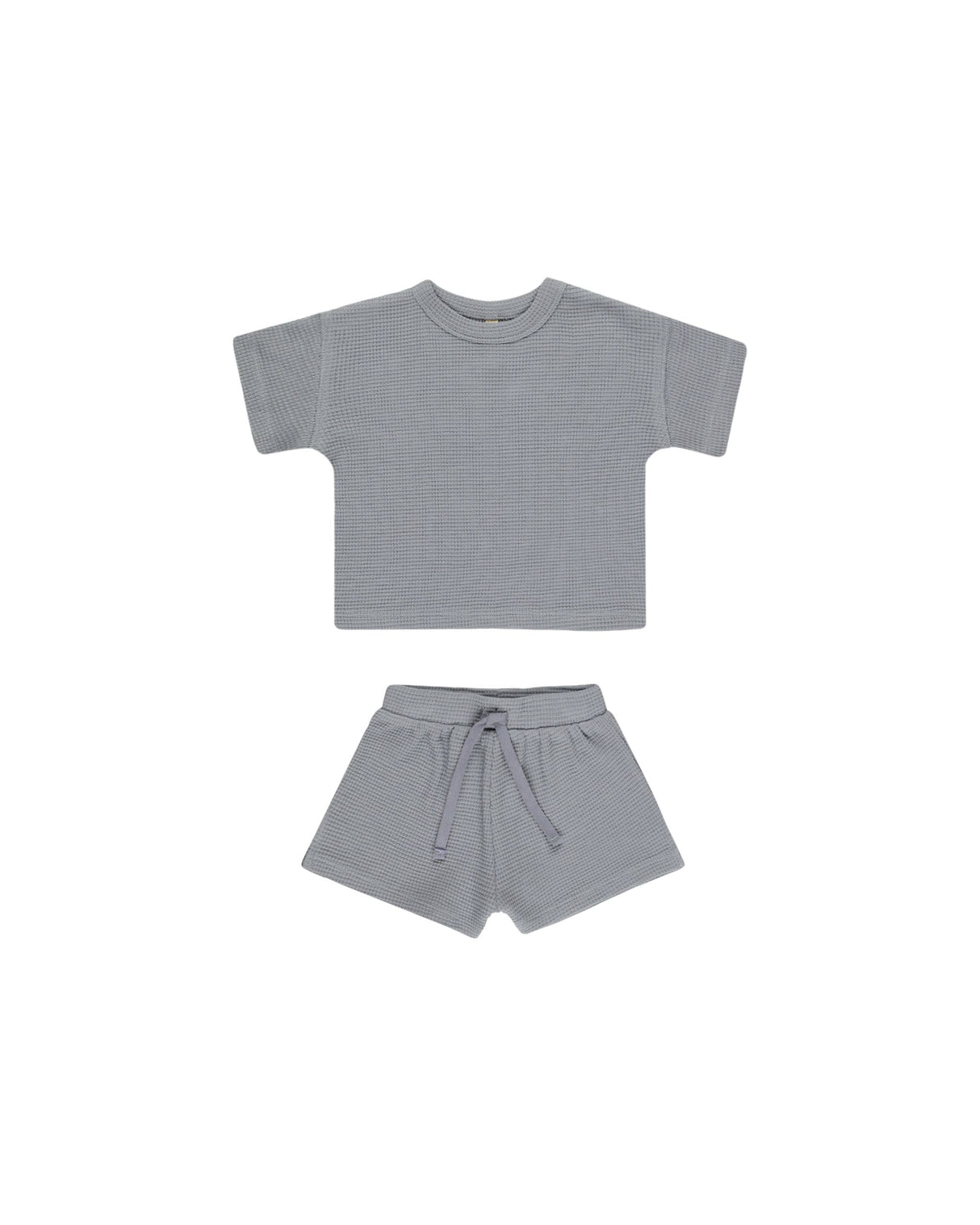 Waffle Tee + Short Set || Blue by Quincy Mae