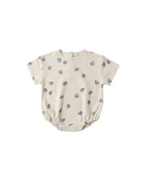 Relaxed Short Sleeve Bubble Romper || Blueberries by Quincy Mae
