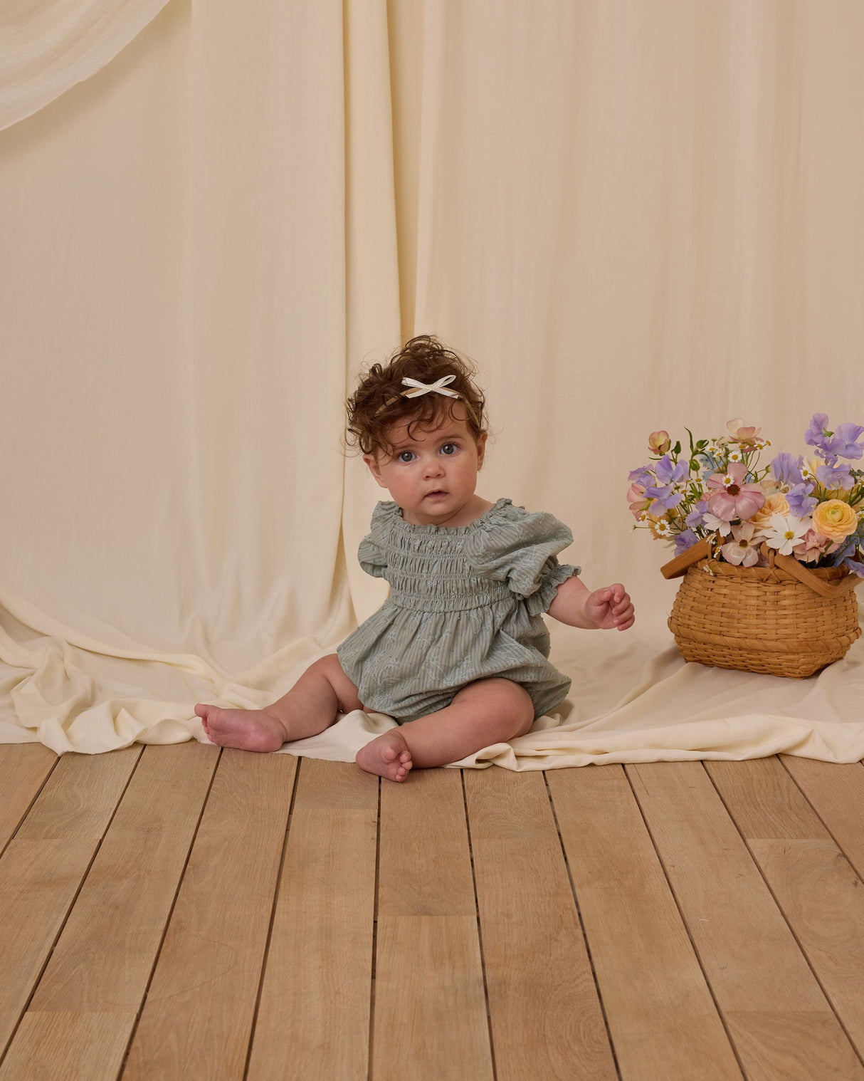 Hazel Romper || Aqua by Noralee