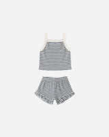 Evie Tank + Shortie Set || Ocean Stripe by Quincy Mae