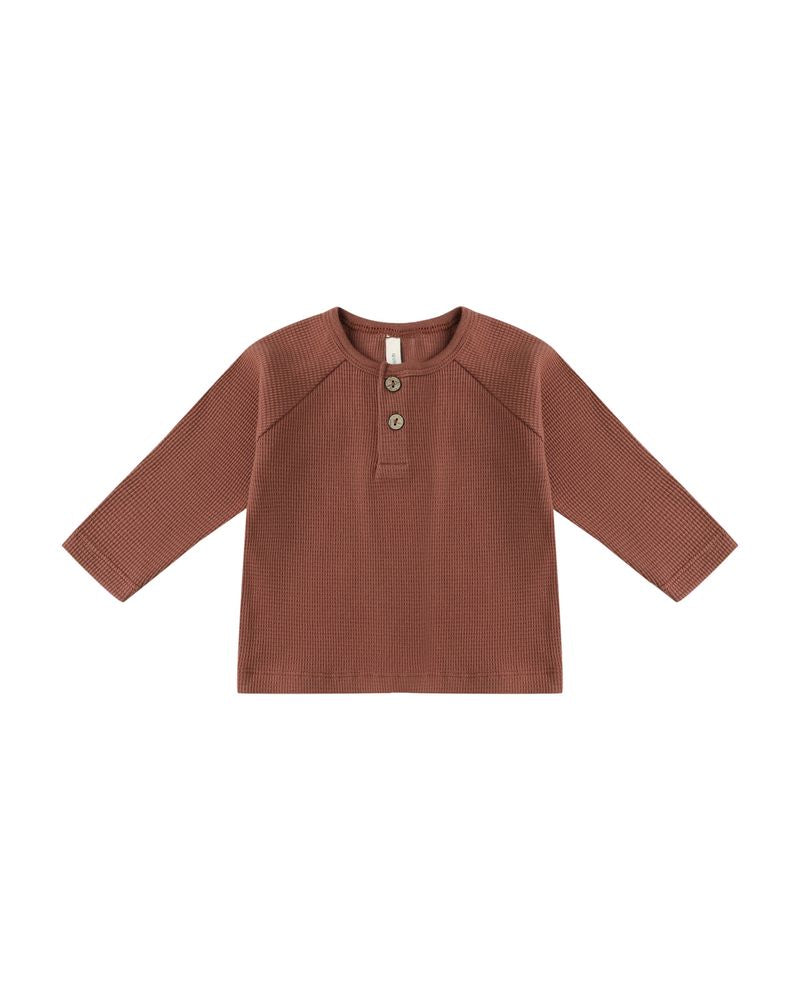 Henley Knit Top || Cranberry by Quincy Mae