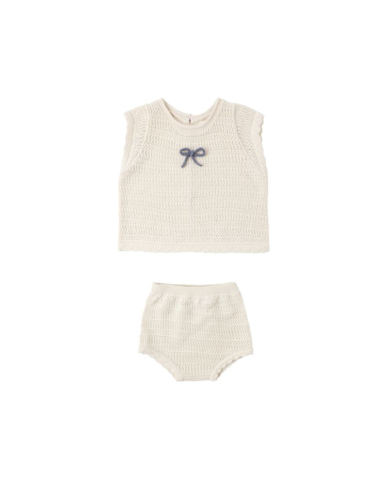 Scallop Knit Baby Set || Natural by Rylee + Cru