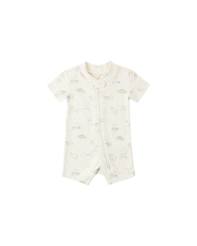 Zip Short Sleeve Sleeper || Dinosaur by Quincy Mae