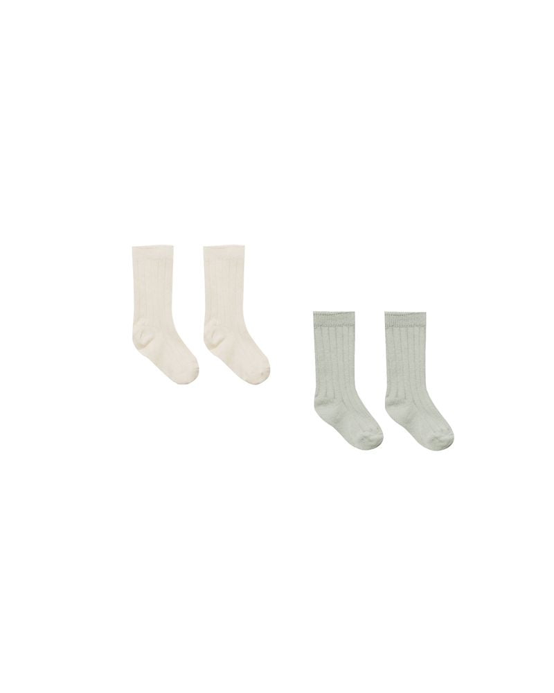 Sock Set || Natural, Sage by Quincy Mae