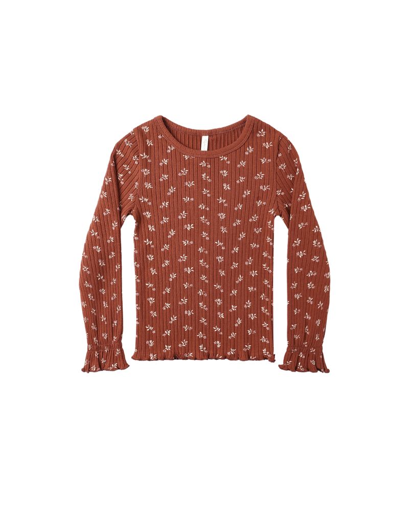 Ribbed Long Sleeve Top || Ruby Ditsy by Rylee + Cru